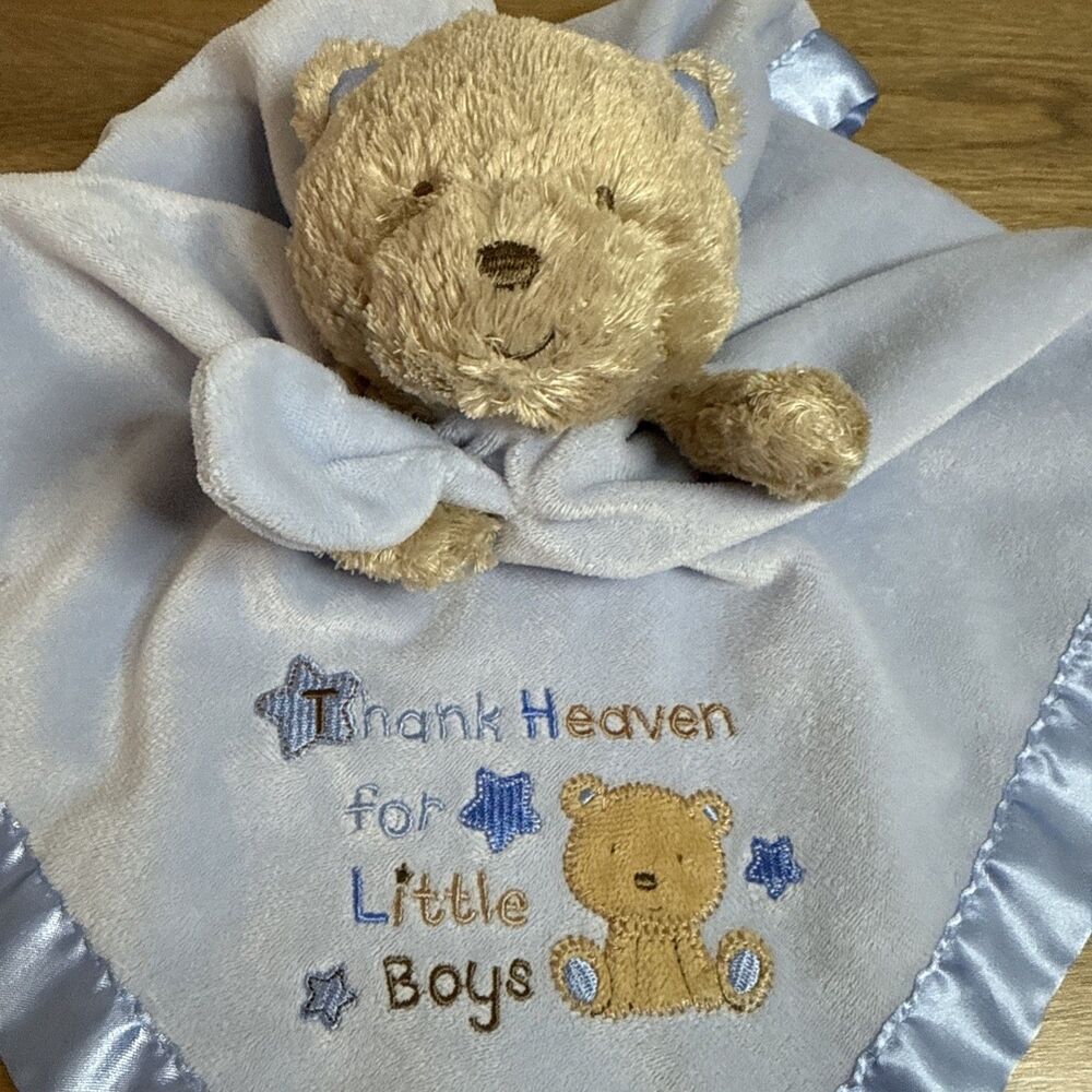 Baby Starters THANK HEAVEN FOR LITTLE BOYS Teddy Bear Lovey Security Blanket
